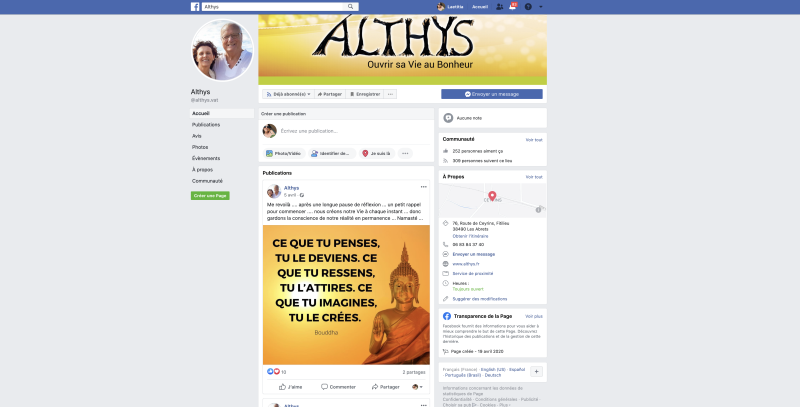 Photo de la page facebook Althys